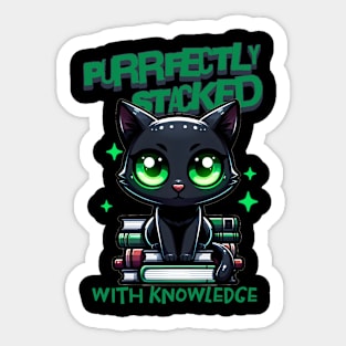 Purrfectly stacked with knowledge Sticker